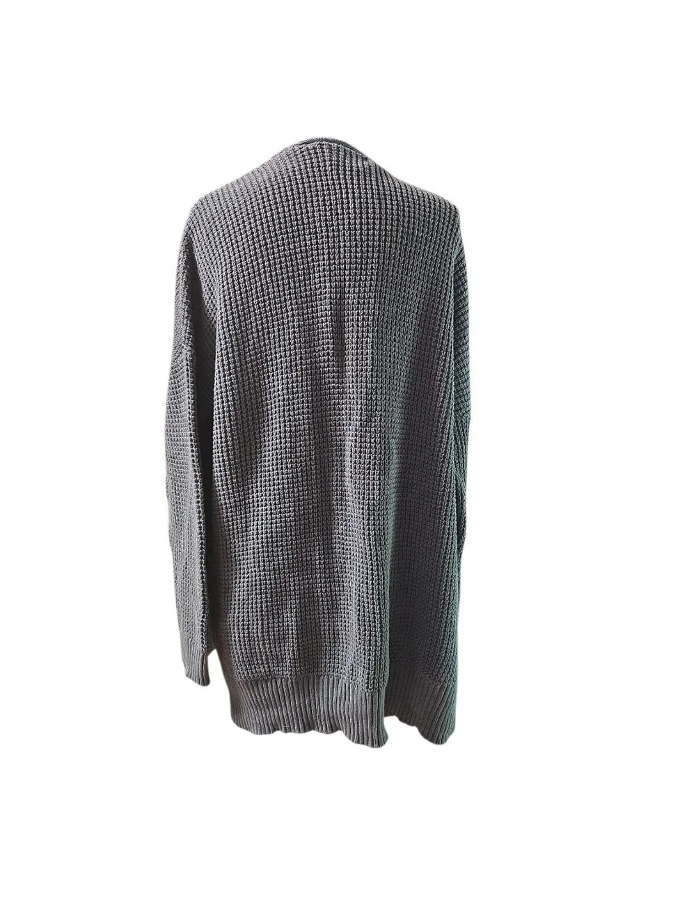 Universal Thread Green Grandmacore Waffle Knit Open Cardigan L 100% Cotton